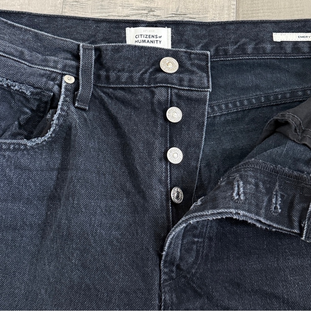 CITIZENS OF HUMANITY Emery relaxed-leg cropped jeans Black wash Size 29